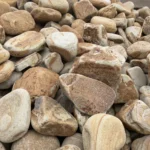 Валун камень желтый галтованный